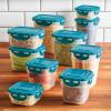 imageRachael Ray LeakProof Nestable Container Food Storage Bin Set 10Piece Clear with Gray LidsClear with Teal Lids