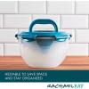 imageRachael Ray LeakProof Nestable Container Food Storage Bin Set 10Piece Clear with Gray LidsClear with Teal Lids