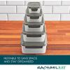 imageRachael Ray LeakProof Nestable Container Food Storage Bin Set 10Piece Clear with Gray LidsGray Lid