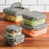 imageRachael Ray LeakProof Nestable Container Food Storage Bin Set 10Piece Clear with Gray LidsGray Lid