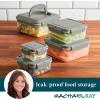 imageRachael Ray LeakProof Nestable Container Food Storage Bin Set 10Piece Clear with Gray LidsGray Lid