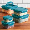 imageRachael Ray LeakProof Nestable Container Food Storage Bin Set 10Piece Clear with Gray LidsTeal Lid