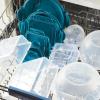 imageRachael Ray LeakProof Nestable Container Food Storage Bin Set 10Piece Clear with Gray LidsTeal Lid