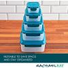 imageRachael Ray LeakProof Nestable Container Food Storage Bin Set 10Piece Clear with Gray LidsTeal Lid