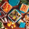 imageRachael Ray LeakProof Nestable Container Food Storage Bin Set 10Piece Clear with Gray LidsTeal Lid