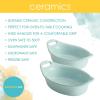 imageRachael Ray Solid Glaze Ceramics Au Gratin Bakeware  Baker Set Oval  2 Piece Light BlueLight Blue