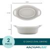 imageRachael Ray Solid Glaze Ceramics Au Gratin Bakeware  Baker Set Oval  2 Piece Light BlueSea Salt Gray