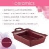 imageRachael Ray Solid Glaze Ceramics Bakeware  Lasagna Pan  Baker Rectangle  9 Inch x 12 Inch Marine BlueBurgundy