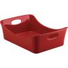 imageRachael Ray Solid Glaze Ceramics Bakeware  Lasagna Pan  Baker Rectangle  9 Inch x 12 Inch Marine BlueRed