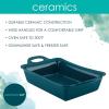 imageRachael Ray Solid Glaze Ceramics Bakeware  Lasagna Pan  Baker Rectangle  9 Inch x 12 Inch Marine BlueTeal