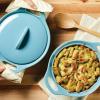 imageRachael Ray Solid Glaze Ceramics Casserole BakersBaking Dish with Shared Lid Set 3 Piece RedAgave Blue