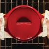 imageRachael Ray Solid Glaze Ceramics Casserole BakersBaking Dish with Shared Lid Set 3 Piece RedRed