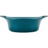 imageRachael Ray Solid Glaze Ceramics Casserole BakersBaking Dish with Shared Lid Set 3 Piece RedTeal