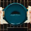 imageRachael Ray Solid Glaze Ceramics Casserole BakersBaking Dish with Shared Lid Set 3 Piece RedTeal