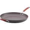 imageRachael Ray 87631T Cucina Hard Anodized Nonstick Skillet with Helper Handle 14 Inch Frying Pan GrayRedCranberry Red