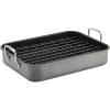imageRachael Ray Brights Hard Anodized Nonstick Roaster  Roasting Pan with Rack  16 Inch x 12 Inch Gray