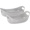 imageRachael Ray Ceramics Bubble and Brown Oval Baker Set 2Piece Marine BlueLight Sea Salt Gray