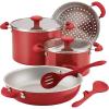 imageRachael Ray Get Cooking Stackable Nonstick Pots and Pans Cookware Set 8 Piece RedRed