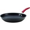 imageRachael Ray HardAnodized Nonstick Oval Pasta Pot  Stockpot with Lid and Pour Spout 8Quart Gray with Orange HandlesGray with Red Handles