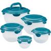 Clear with Teal Lids