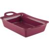 imageRachael Ray Solid Glaze Ceramics Bakeware  Lasagna Pan  Baker Rectangle  9 Inch x 12 Inch Marine BlueBurgundy