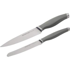 imageRachael Ray Cutlery Japanese Stainless Steel Knives Set with Sheaths 8Inch Chef Knife 5Inch Santoku Knife and 35Inch Paring Knife TealGray