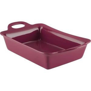 imageRachael Ray Solid Glaze Ceramics Bakeware  Lasagna Pan  Baker Rectangle  9 Inch x 12 Inch Marine BlueBurgundy