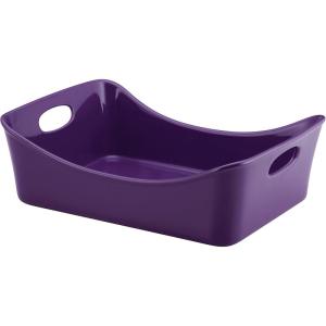 imageRachael Ray Solid Glaze Ceramics Bakeware  Lasagna Pan  Baker Rectangle  9 Inch x 12 Inch Marine BluePurple