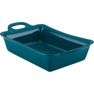 imageRachael Ray Solid Glaze Ceramics Bakeware  Lasagna Pan  Baker Rectangle  9 Inch x 12 Inch Marine BlueTeal