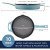 imageRachael Ray Nitro Cast Iron Skillet with Side Handles 14 Inch RedAgave Blue