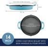 imageRachael Ray Nitro Cast Iron Skillet with Side Handles 14 Inch RedAgave Blue