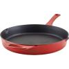 imageRachael Ray Nitro Cast Iron Skillet with Side Handles 14 Inch RedRed