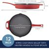 imageRachael Ray Nitro Cast Iron Skillet with Side Handles 14 Inch RedRed