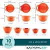 imageRachael Ray Tools and Gadgets Nesting  Stackable Mixing Bowl Set with Pour Spouts and Handle  2 and 3 Quarts Red and GrayOrange