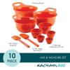 imageRachael Ray Tools and Gadgets Nesting  Stackable Mixing Bowl Set with Pour Spouts and Handle  2 and 3 Quarts Red and GrayOrange