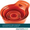 imageRachael Ray Tools and Gadgets Nesting  Stackable Mixing Bowl Set with Pour Spouts and Handle  2 and 3 Quarts Red and GrayOrange
