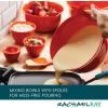 imageRachael Ray Tools and Gadgets Nesting  Stackable Mixing Bowl Set with Pour Spouts and Handle  2 and 3 Quarts Red and GrayOrange