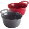 imageRachael Ray Tools and Gadgets Nesting  Stackable Mixing Bowl Set with Pour Spouts and Handle  2 and 3 Quarts Red and GrayRed  Gray