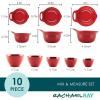 imageRachael Ray Tools and Gadgets Nesting  Stackable Mixing Bowl Set with Pour Spouts and Handle  2 and 3 Quarts Red and GrayRed