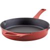imageRachael Ray Nitro Cast Iron Skillet with Side Handles 14 Inch RedRed