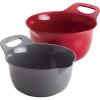 imageRachael Ray Tools and Gadgets Nesting  Stackable Mixing Bowl Set with Pour Spouts and Handle  2 and 3 Quarts Red and GrayRed  Gray