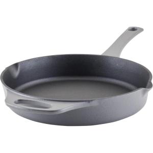 imageRachael Ray Nitro Cast Iron Skillet with Side Handles 14 Inch RedGray