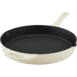 imageRachael Ray Nitro Cast Iron Skillet with Side Handles 14 Inch RedWhite