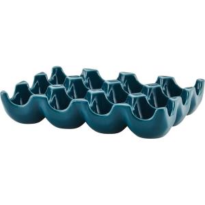 imageRachael Ray Solid Glaze Ceramics Egg TrayHolder 12 Cup TealTeal