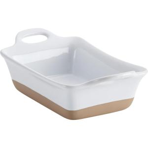 imageRachael Ray Stoneware Rectangular Small Au Gratin Pan 12 oz White