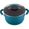 imageRachael Ray Brights Nonstick Stock PotStockpot with Lid  6 Quart Gray Sea Salt GrayMarine Blue Gradient