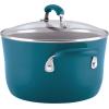 imageRachael Ray Brights Nonstick Stock PotStockpot with Lid  6 Quart Gray Sea Salt GrayMarine Blue Gradient