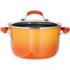 imageRachael Ray Brights Nonstick Stock PotStockpot with Lid  6 Quart Gray Sea Salt GrayOrange Gradient