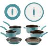 imageRachael Ray Cook  Create Nonstick CookwarePots and Pan Set 10 Piece RedAgave Blue