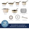 imageRachael Ray Cook  Create Nonstick CookwarePots and Pan Set 10 Piece RedAlmond